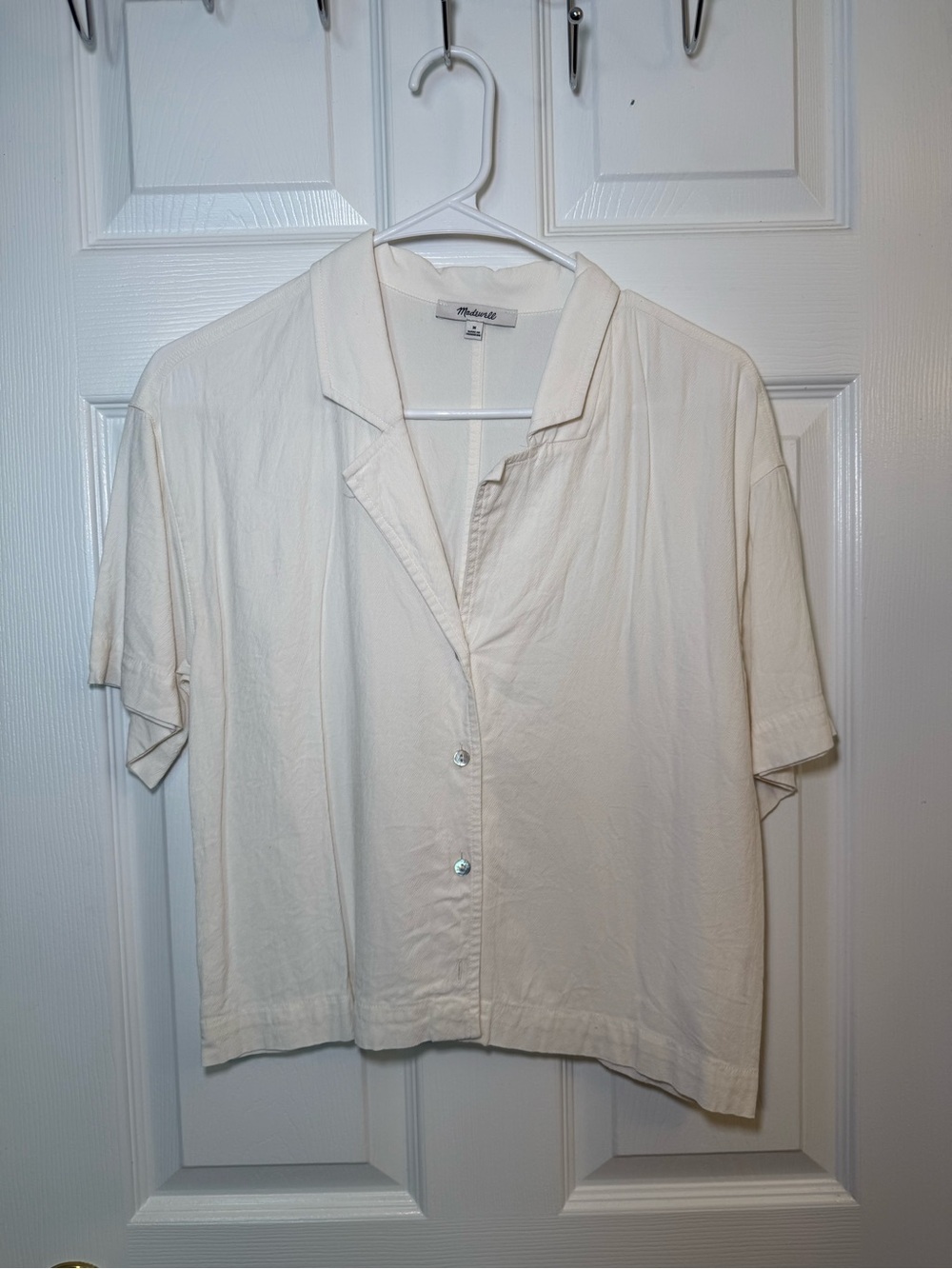 Madewell Cream Short-Sleeve Button-Front Camp Shirt